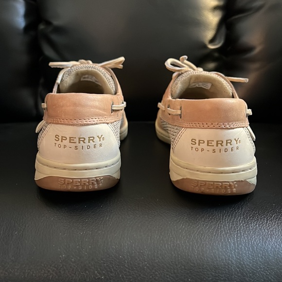 SOLD Sperry Top-Sider Womens 9 Leather Bluefish 2 Eye Linen/Oat Boat Shoe - Picture 5 of 11